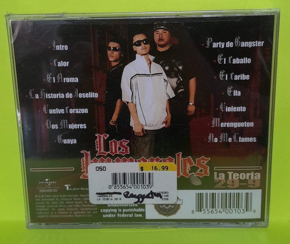 Los Immorales - La Teoria 29-9 - 2005 - 5565400103 New - Sealed - CDs