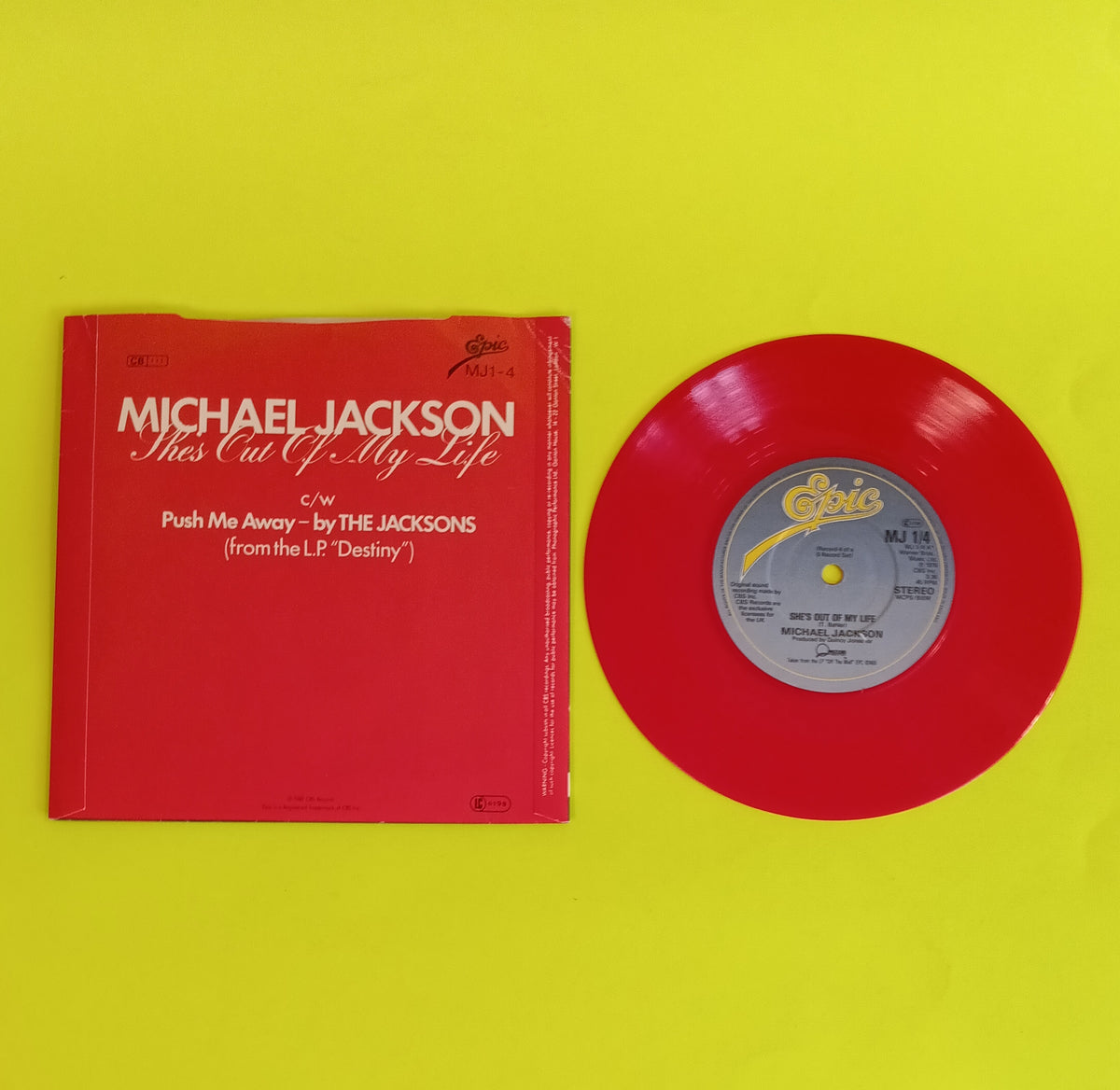 Michael Jackson - She's Out of My Life (UK Red 7") - 1983 - MJ 1-4 Used - NM - Vinyl