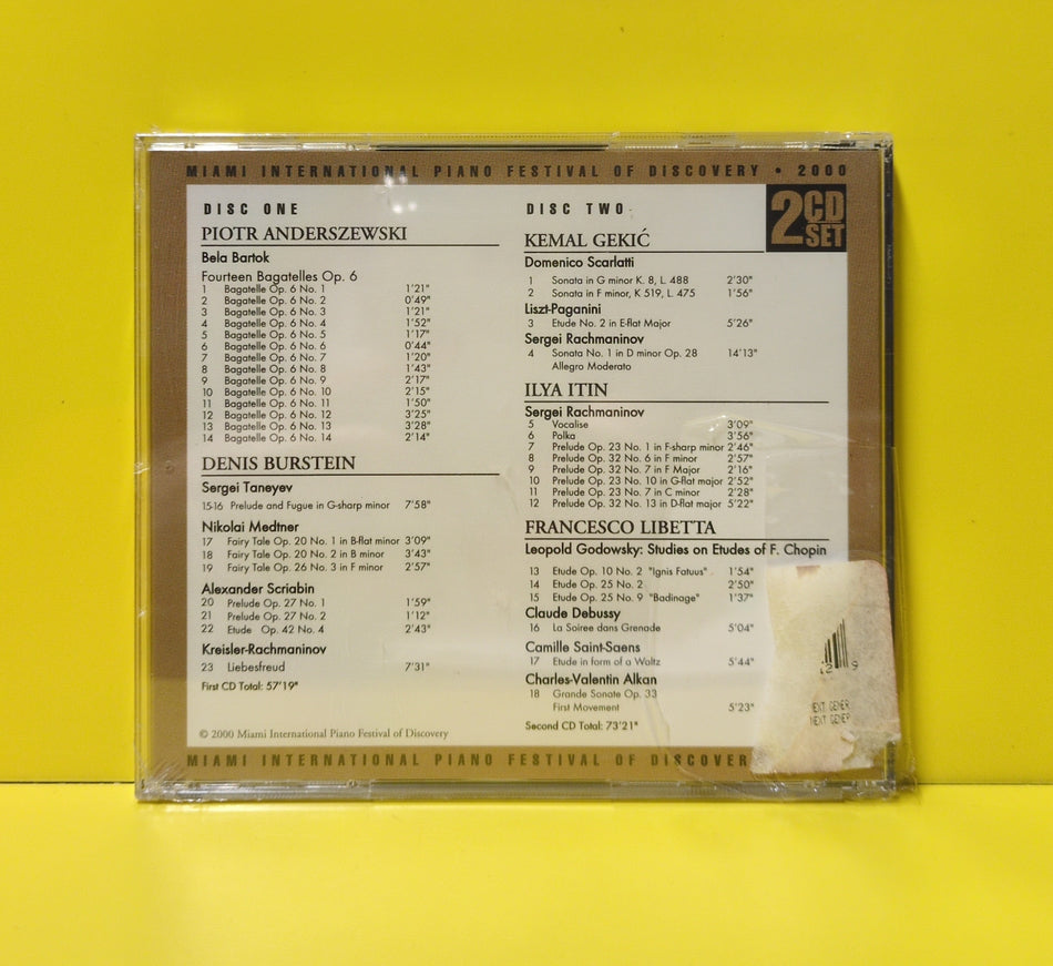 Various - Third Annual Miami International Piano Festival Of Discovery: Masters Of The Keyboard Volume I - 2000 - New - Sealed - 2xCD