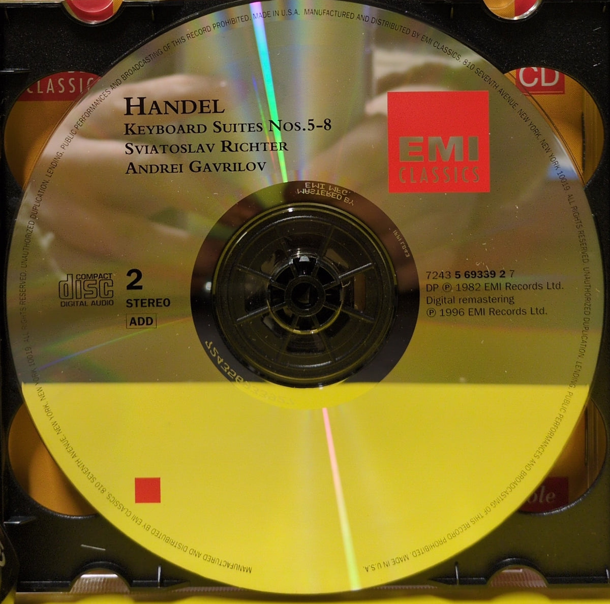 Handel, Andrei Gavrilov, Sviatoslav Richter - Keyboard Suites I - 1996 - 5 69337 2 Used - EX - 2xCD