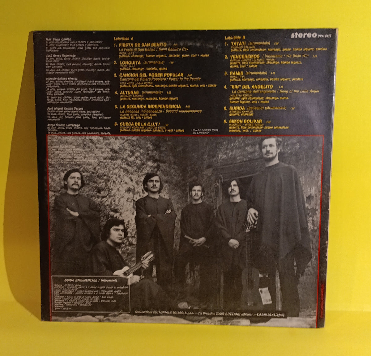 Inti-Illimani (Italy) - Viva Chile! - 1973 - VPA 8175 Used - EX - Vinyl