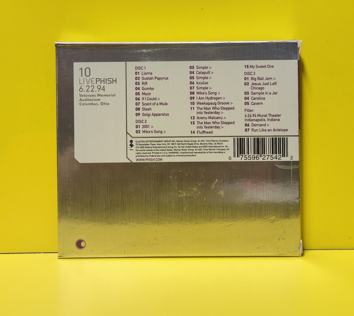 Phish - LivePhish 10 (6.22.94 Veterans Memorial Auditorium Columbus, Ohio) - 2002 - 62754-2 Used - VG++ - 3xCD Set