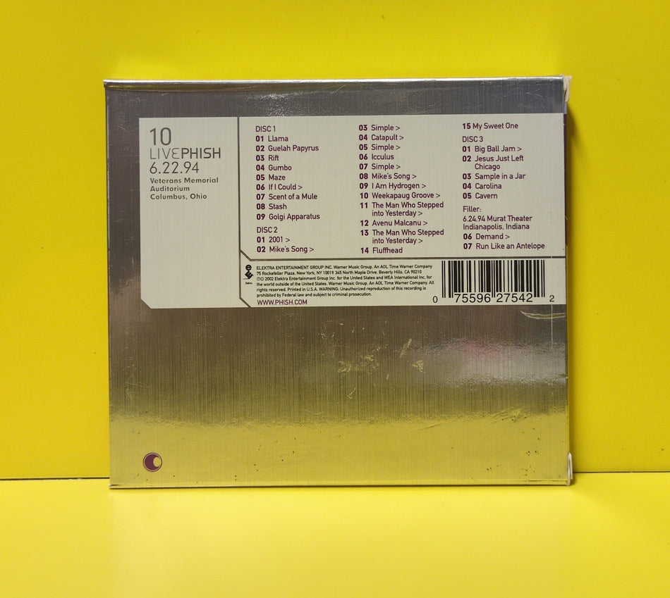 Phish - LivePhish 10 (6.22.94 Veterans Memorial Auditorium Columbus, Ohio) - 2002 - 62754-2 Used - VG++ - 3xCD Set