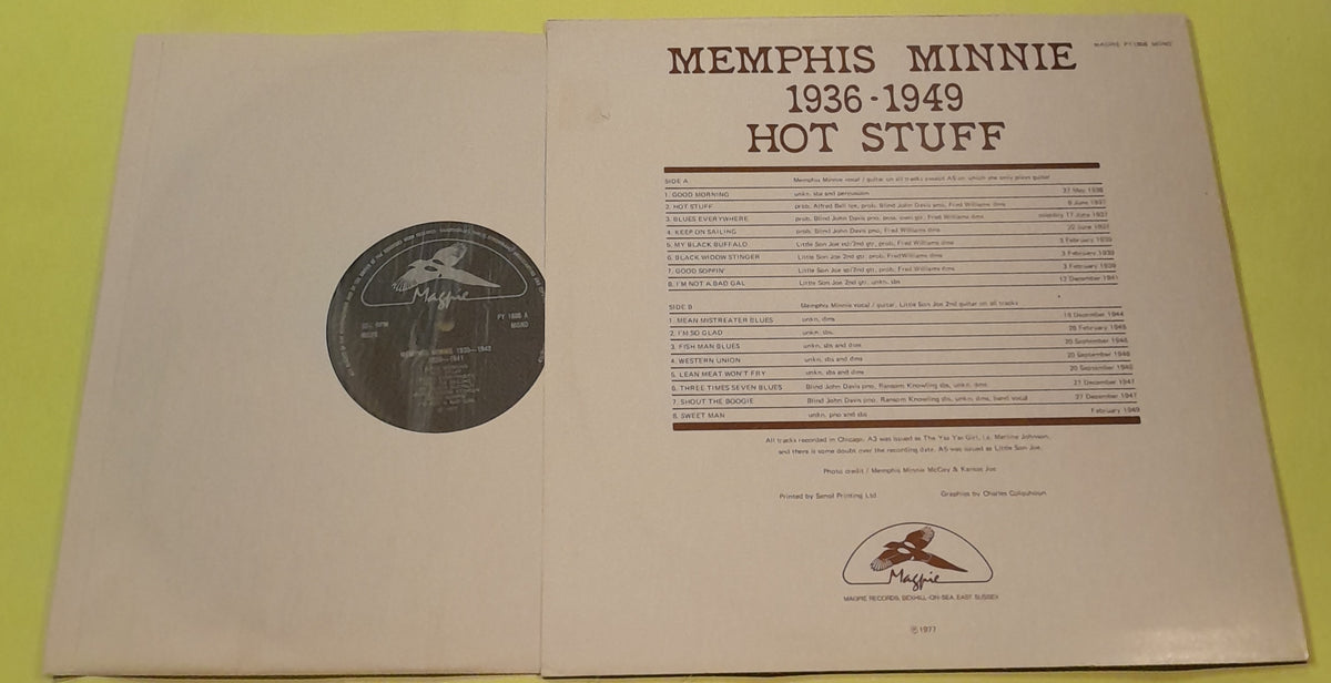 Memphis Minnie - 1936-1949 Hot Stuff - 1977 - PY 1806 Used - EX - Vinyl