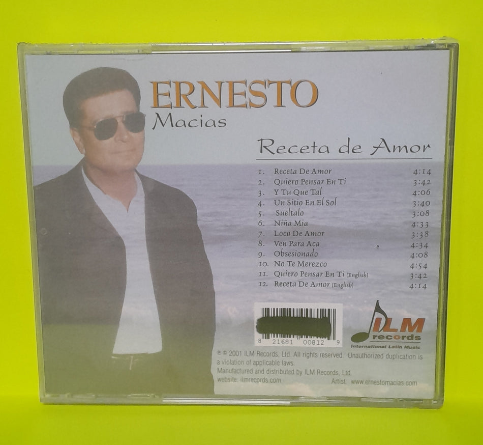 Ernesto Macias - Ernesto Macias Receta de Amor - 2001 - 73238-2 New - Sealed - CDs