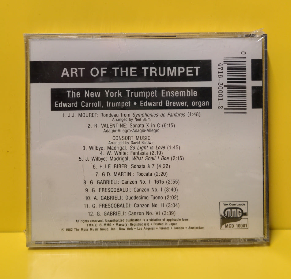 New York Trumpet Ensemble, Heinrich Ignaz Franz Biber, Girolamo Frescobaldi, Giovanni Gabrieli, Jean-Paul-Egide Martini, Jean-Joseph Mouret, Edward Carroll, Edward Brewer - Art Of The Trumpet - 1982 - MCD 10001 New - Sealed - CDs