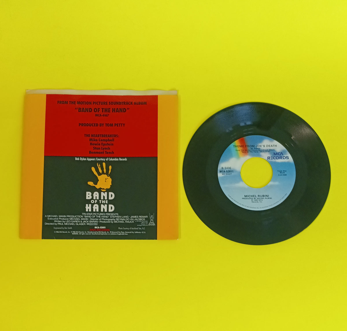 Bob Dylan with the Heartbreakers - Band of the Hand 7" - 1986 - MCA 52811 Used - VG++ - Vinyl