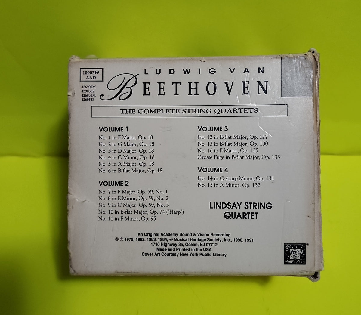 Beethoven, Lindsay String Quartet  - Ludwig Van Beethoven String Quartet  - 1984 - 10903W Used - EX - CDs
