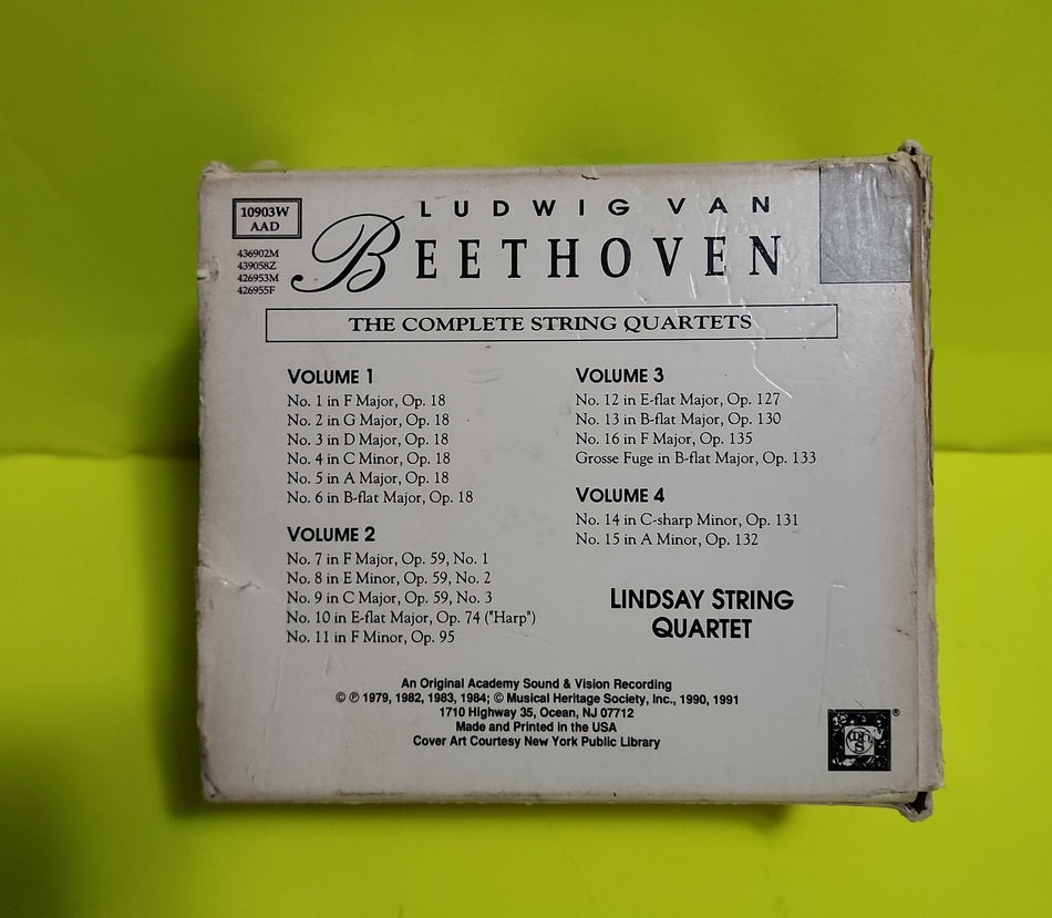 Beethoven, Lindsay String Quartet  - Ludwig Van Beethoven String Quartet  - 1984 - 10903W Used - EX - CDs