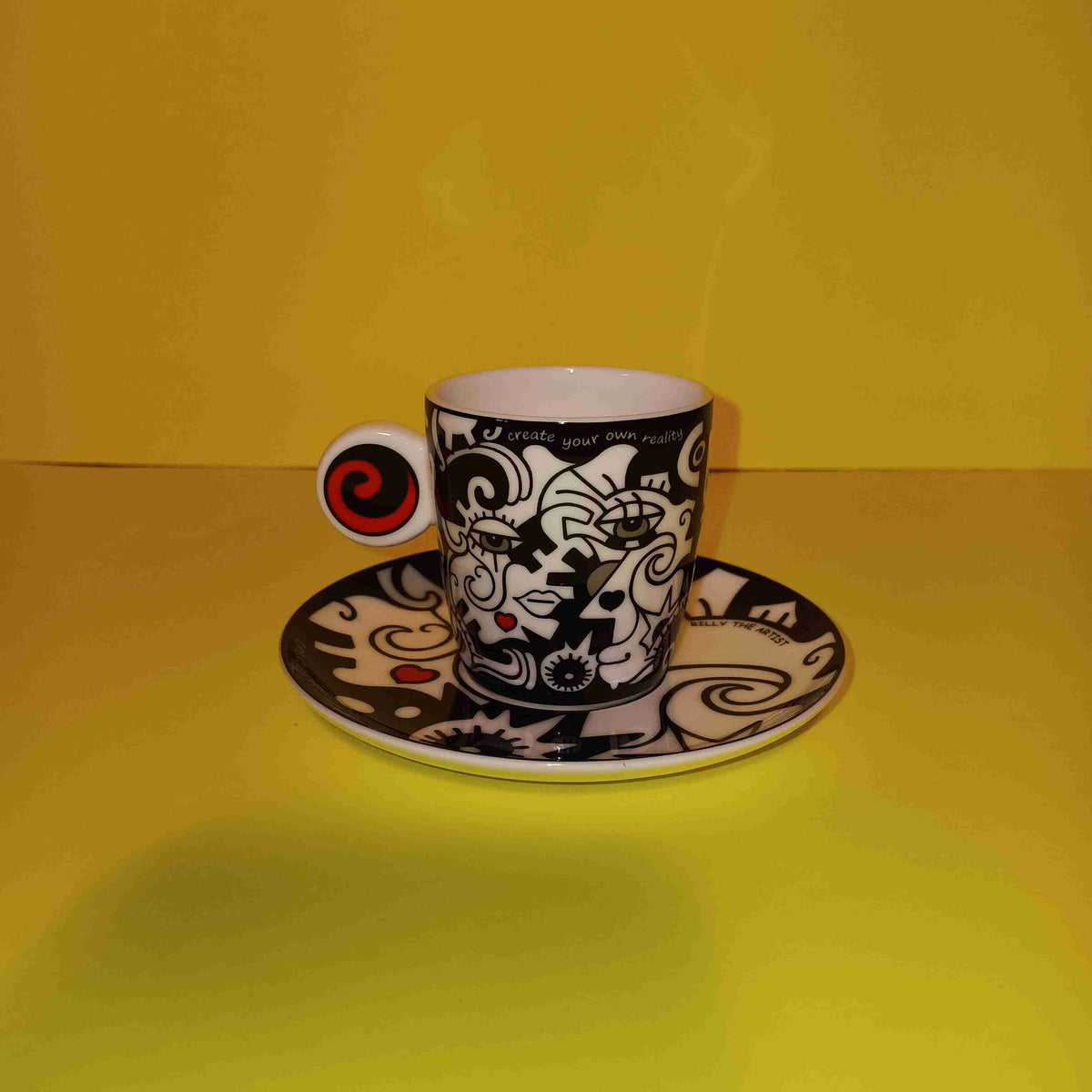 Billy The Artist - Two In One / Espresso Cup & Saucer - New - Art