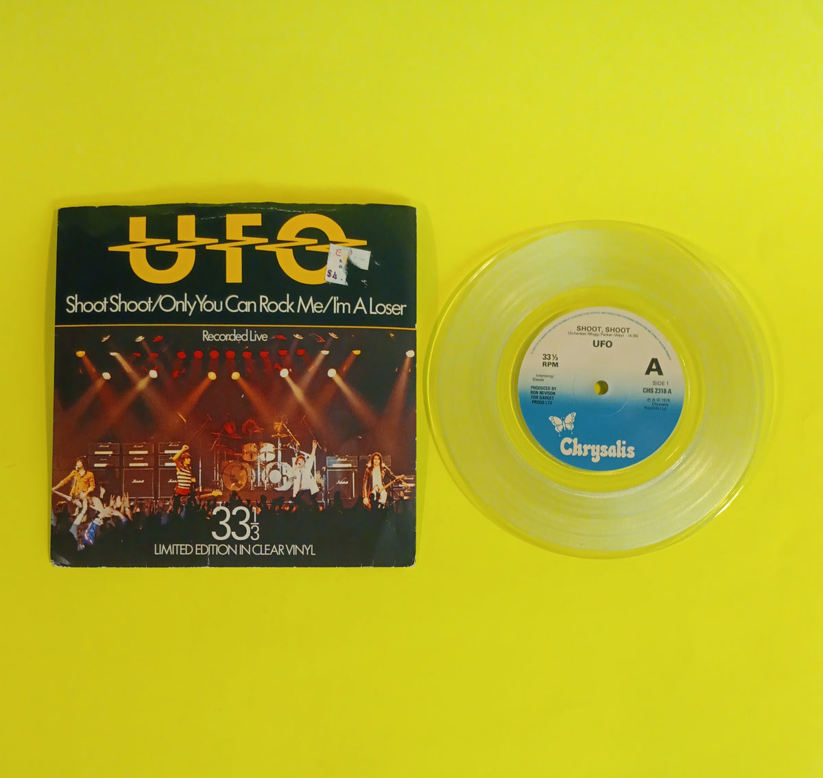 UFO - Shoot Shoot (UK Clear 7") - 1979 - CHS 2318 Used - VG++ - Vinyl