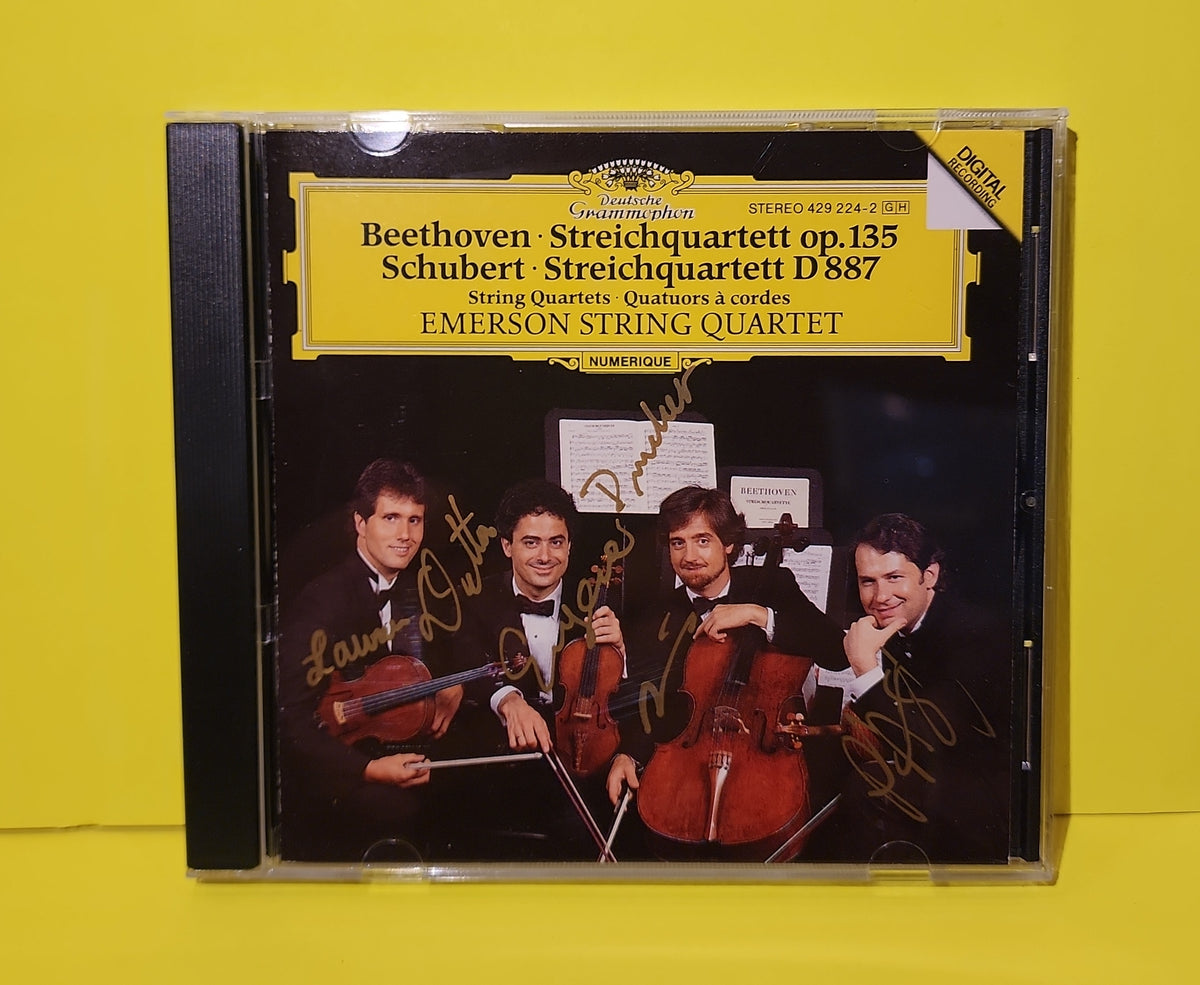 Beethoven, Schubert, Emerson String Quartet - Beethoven: Streichquartett Op. 135 / Schubert: Streichquartett D 887 (String Quartets = Quatuors À Cordes) Autographed  - 1990 - 429 224-2 Used - EX - CDs