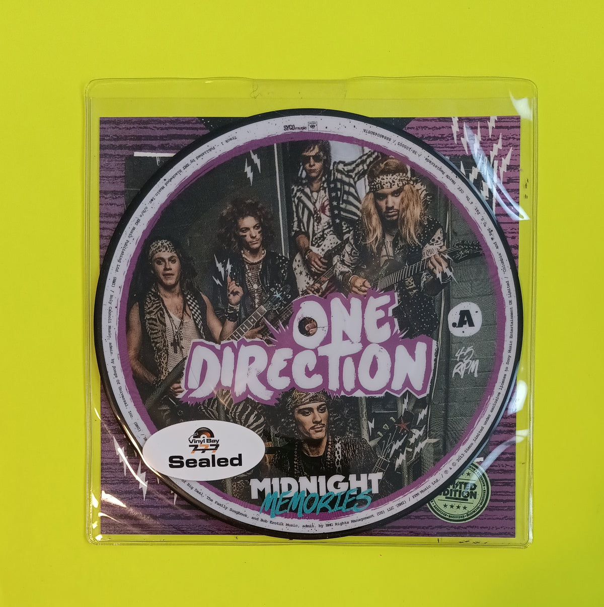 One Direction - Midnight Memories / Rock Me - 2014 - 88843043007 New - Sealed - 7" RSD Pic Disc Vinyl