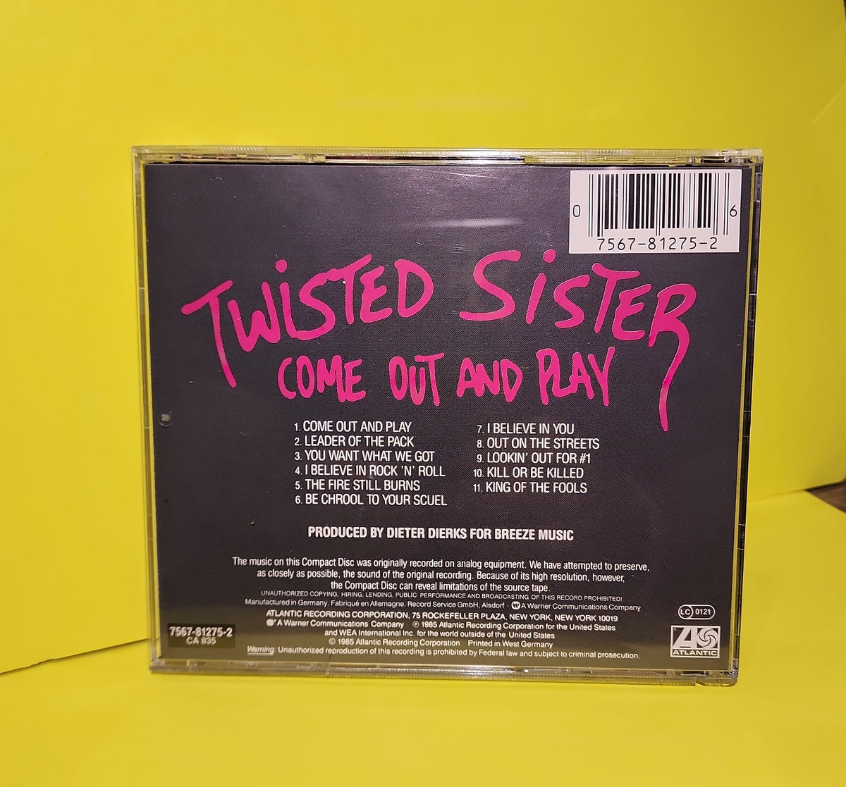 Twisted Sister - Come Out And Play - 1985 - 7567-81275-2 Used - EX - CDs