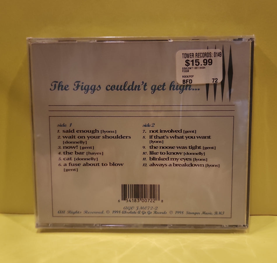 The Figgs - Couldn't Get High... - 1998 - AGO JM072-2 New - Sealed - CDs