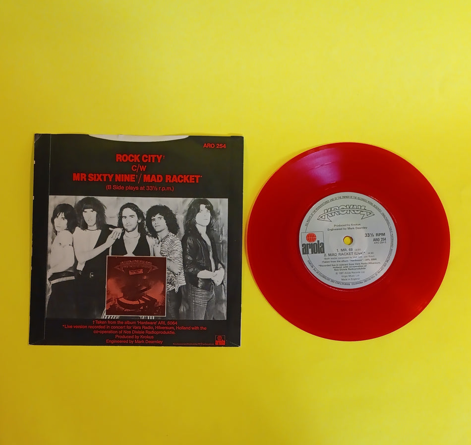 Krokus - Rock City  (UK Red 7") - 1981 - ARO 254 Used - EX - Vinyl