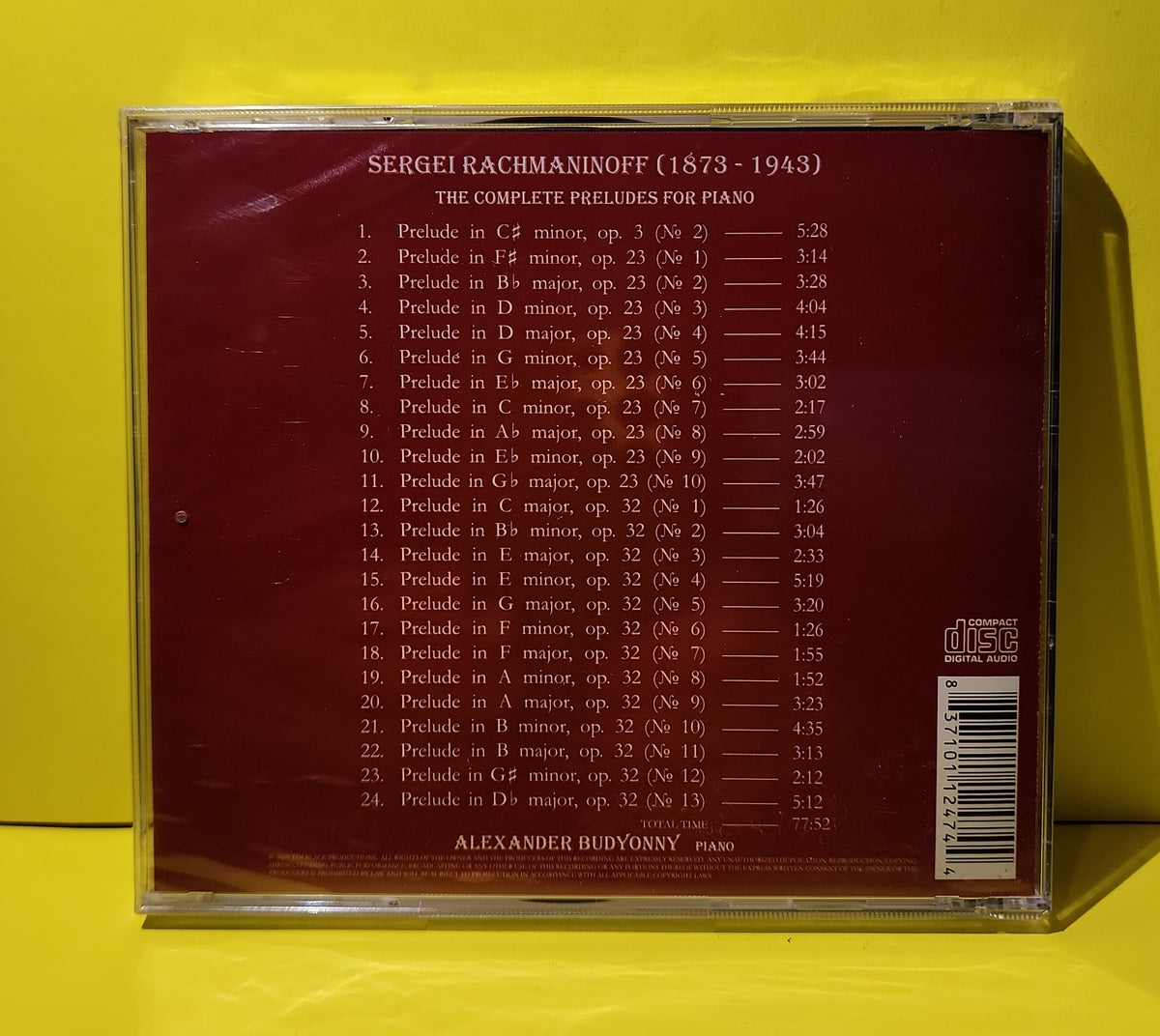 Sergei Rachmaninoff - The Complete Preludes for Piano - 2005 - TB 827598 New - Sealed - CDs