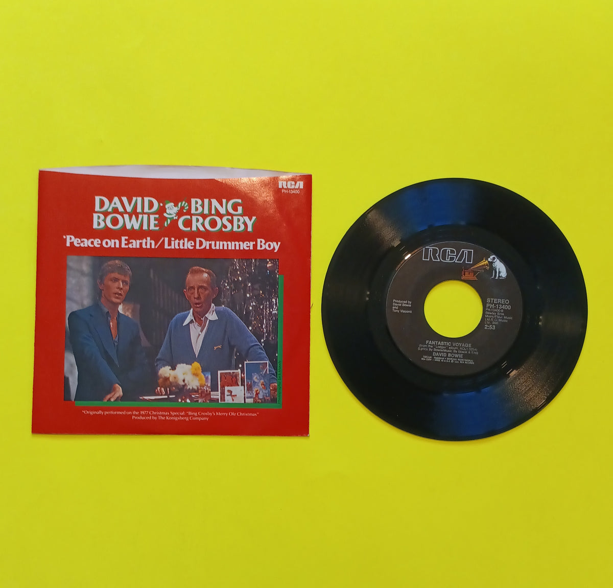 David Bowie & Bing Crosby - Peace On Earth/ Little Drummer Boy 7" - 1982 - PH-13400 Used - VG++ - Vinyl