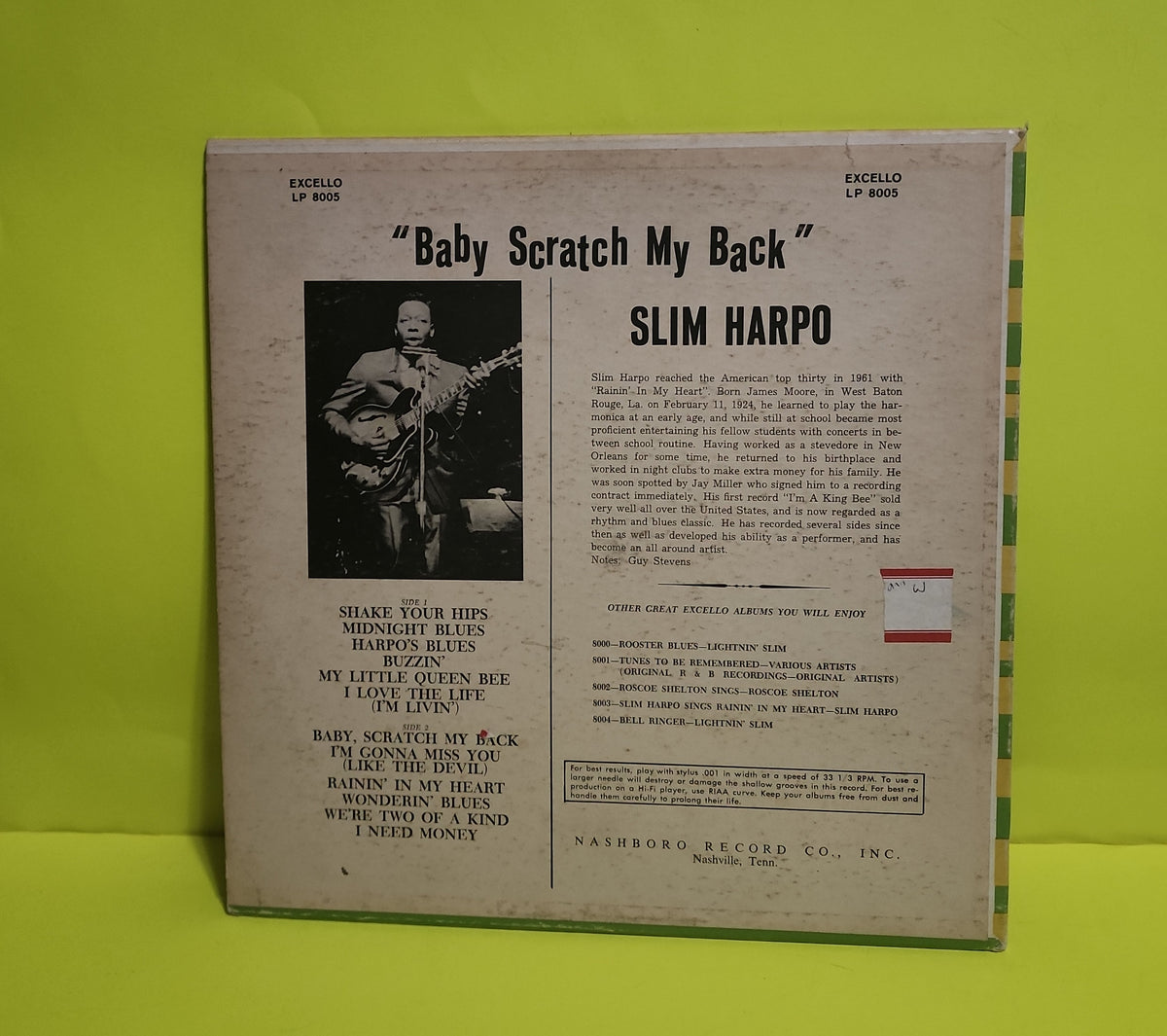 Slim Harpo - Baby Scratch My Back / Reissue 1968 Arrow Label - 1968 - LPS 8005 Used - VG+ - Vinyl