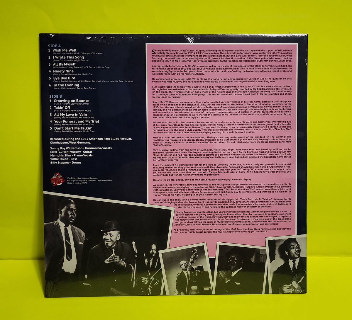 Matt "Guitar" Murphy, Memphis Slim, Sonny Boy Williamson  - The Reissued 1963 Blues Festival RSD - 2024 - RL060R New - Sealed - Vinyl