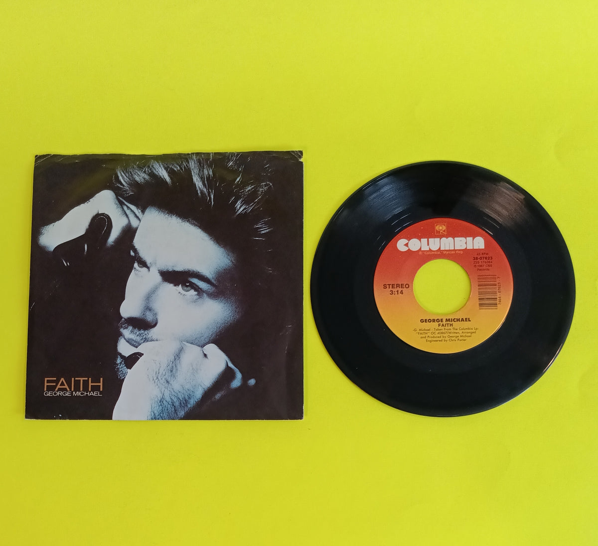 George Michael - Faith / Hand To Mouth 7" - 1987 - 38-07623 Used - VG++ - Vinyl