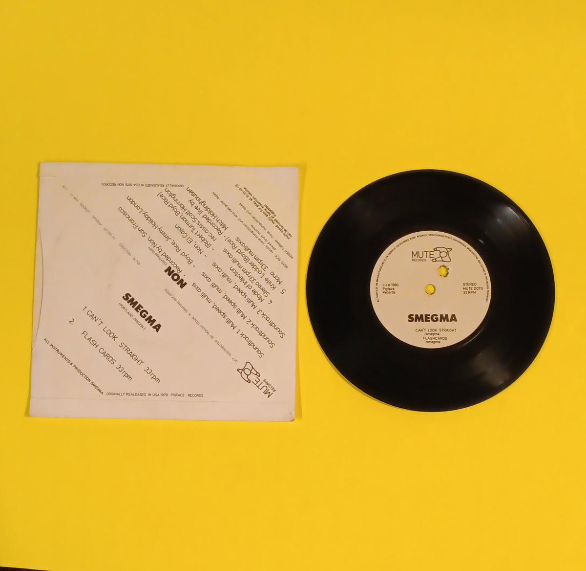 Smegma + Non - NON + Smegma (UK 7") - 1980 - MUTE007 Used - VG+ - Vinyl