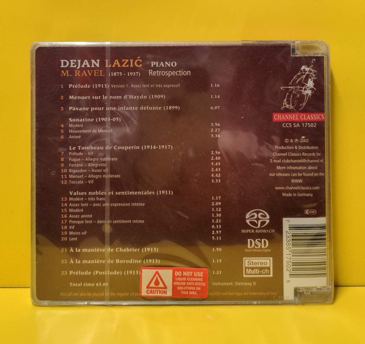 Maurice Ravel, Dejan Lazic - Retrospection - Pianoworks 1899-1917 - 2002 - CCS SA 17502 New - Sealed - CDs - SACD