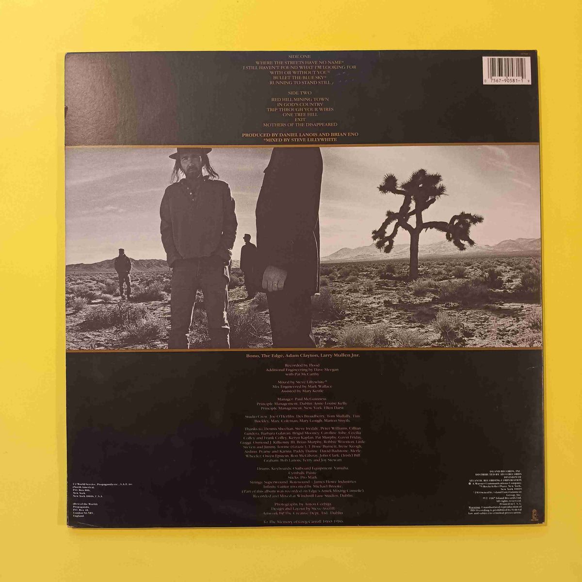 U2 - The Joshua Tree w. Poster Insert - 1987 - 90581-1 Used - VG++ - Vinyl