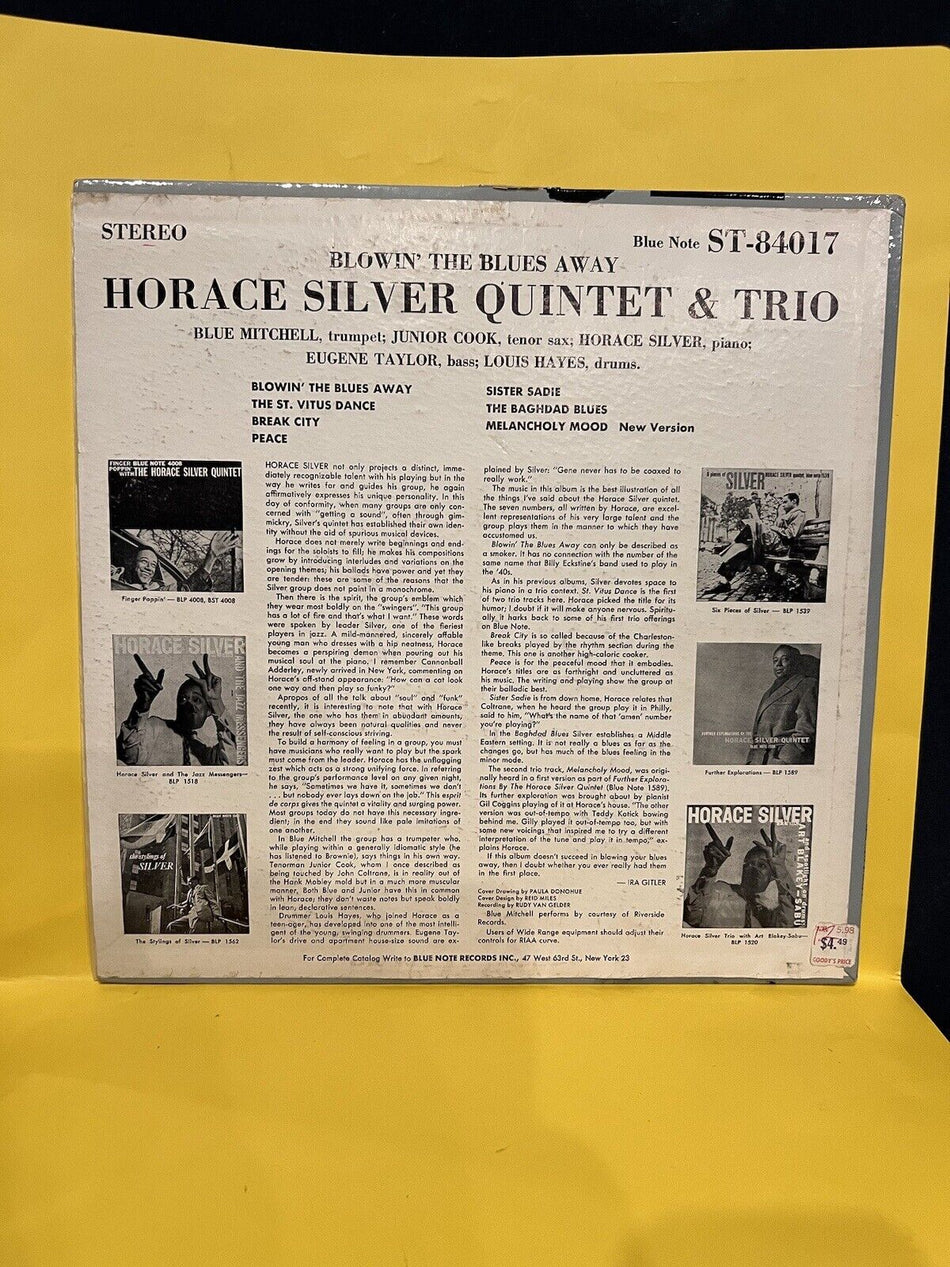 VG + Vinyl Record LP Horace Silver Blowin' The Blues Away BST 84017 1959 Stereo