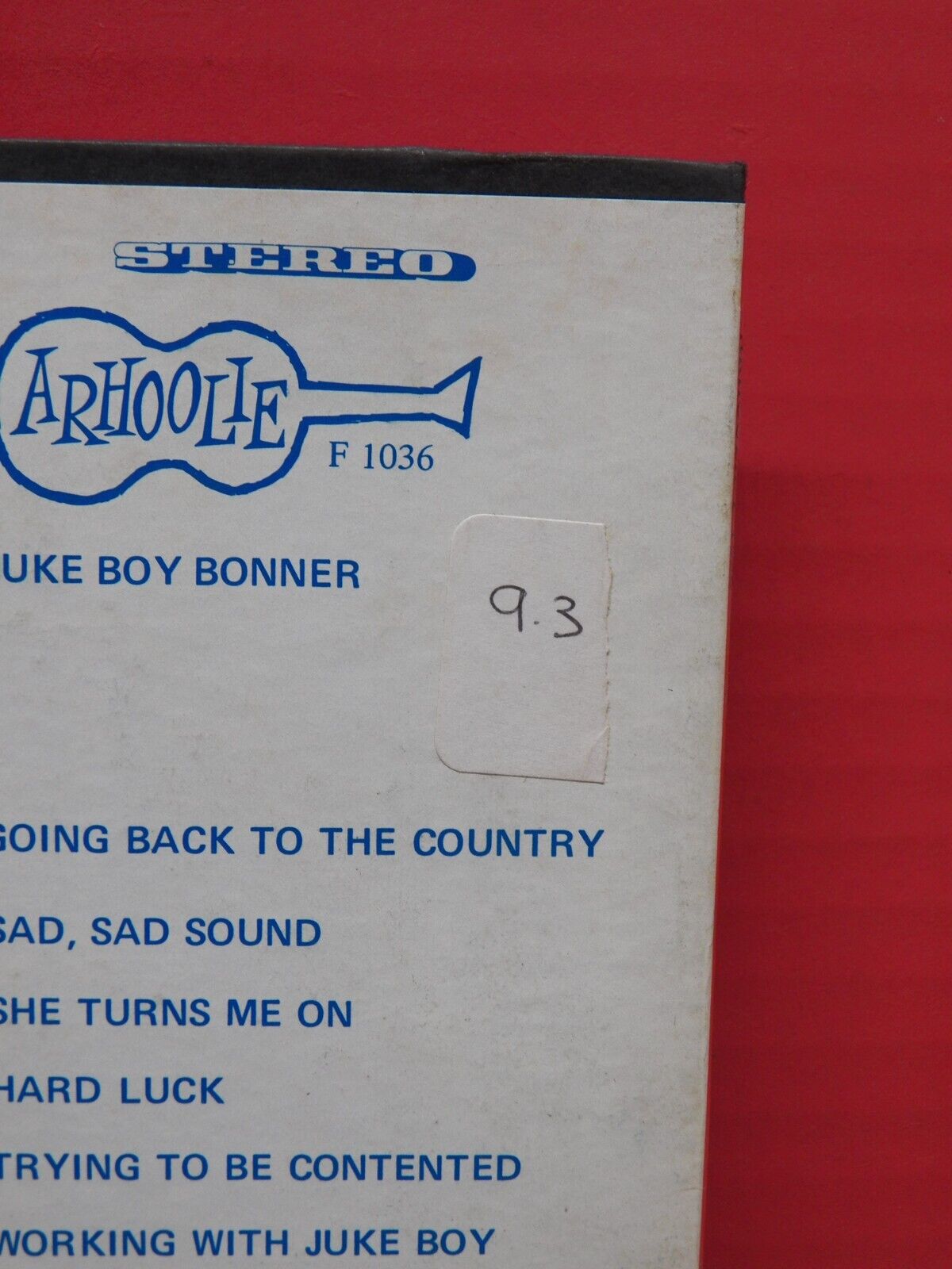 12" LP EX Juke Boy Bonner I'm Going Back To The Country... 1968 Arhoolie Stereo