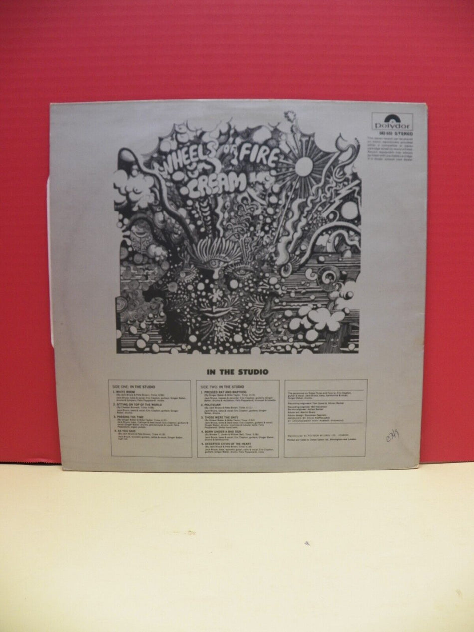 12" LP VG++/EX Cream Wheels Of Fire - In The Studio 1968 Polydor Import 583 033