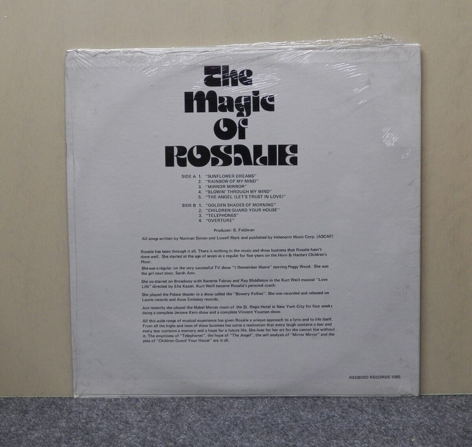 Sealed 12" LP Rosalie The Magic Of Rosalie 1976 Redbird Records 1005