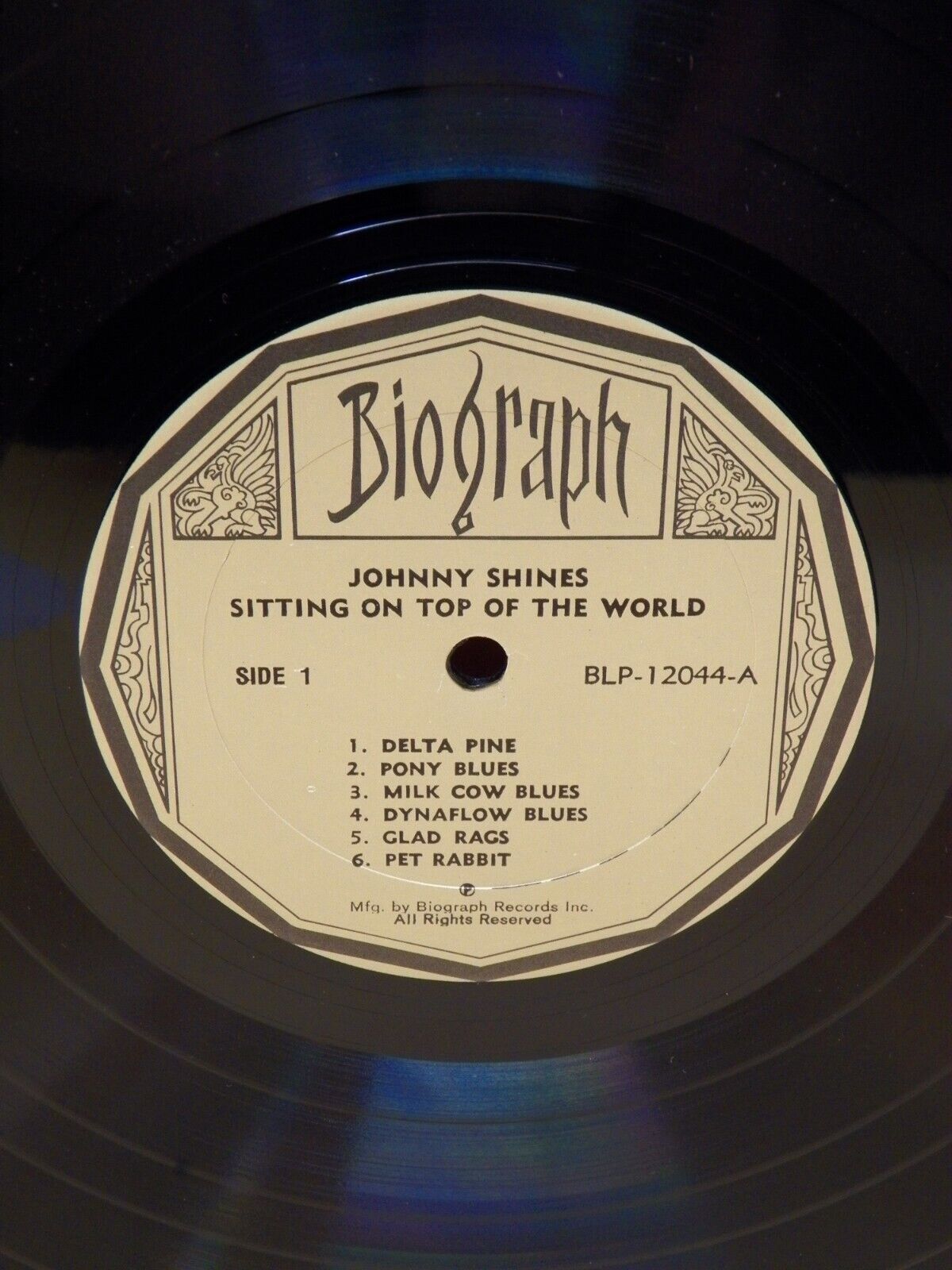 12" LP VG++/EX Johnny Shines Sittin' On Top Of The World 1972 Biograph Stereo