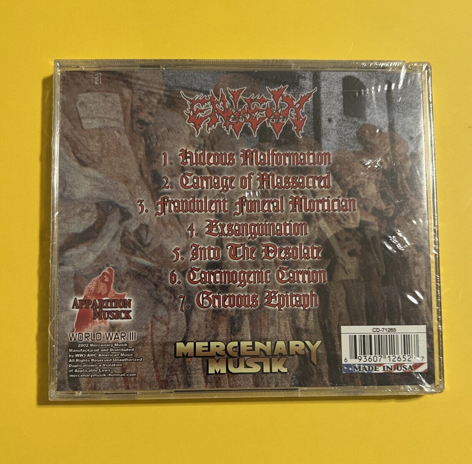 Sealed CD Entety Cadaveric Necrogrind 2002 World War III CD-71265