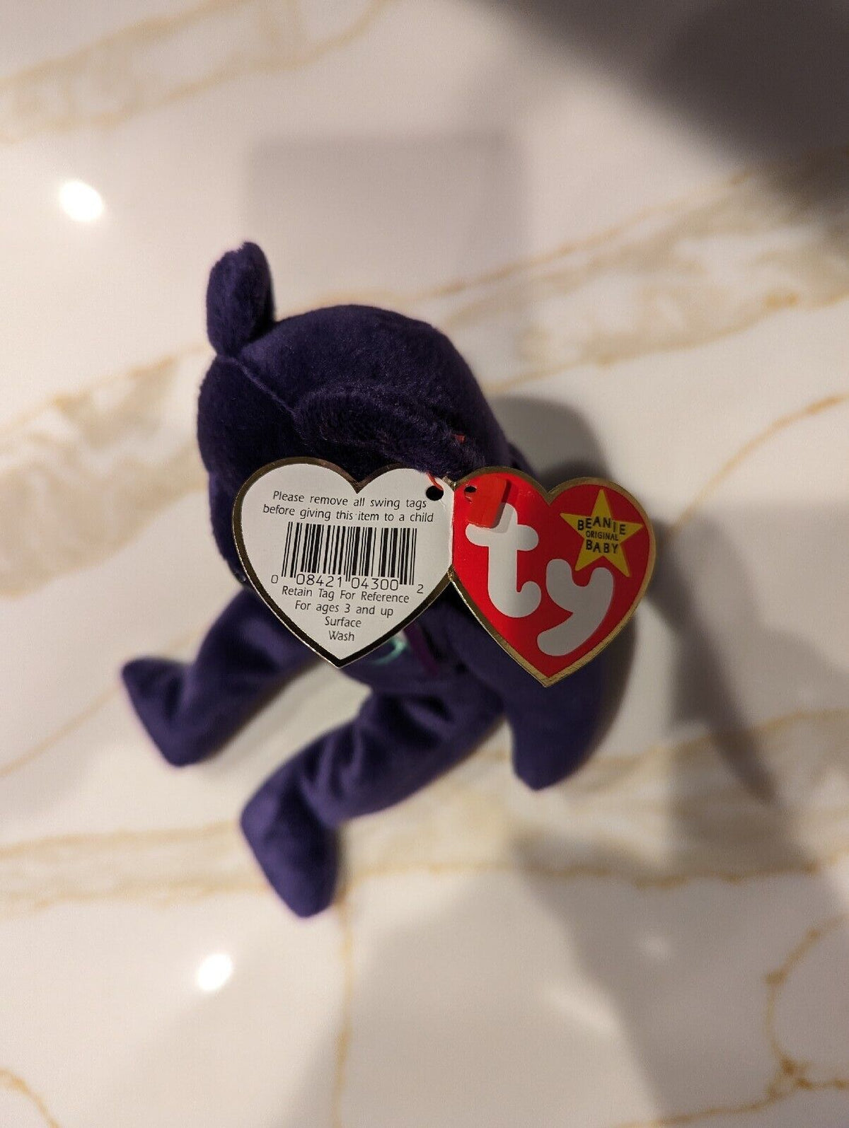 Rare Retired Ty Beanie Baby with Error 1997 Princess Diana  Rare W. P.E. Pellets