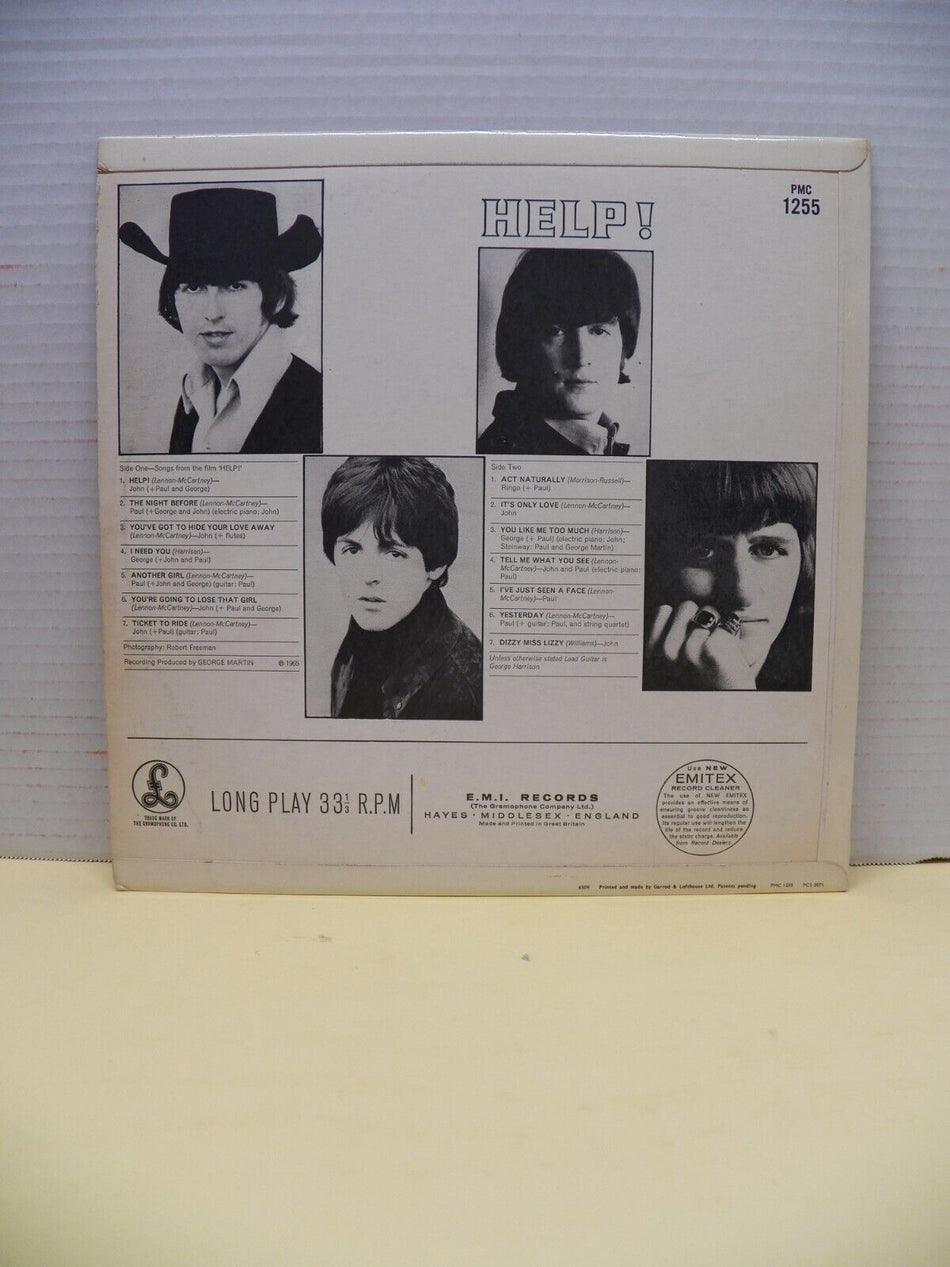 12" LP VG+ The Beatles Help! 1965 Parlophone Mono Variant A 1st Press UK Import