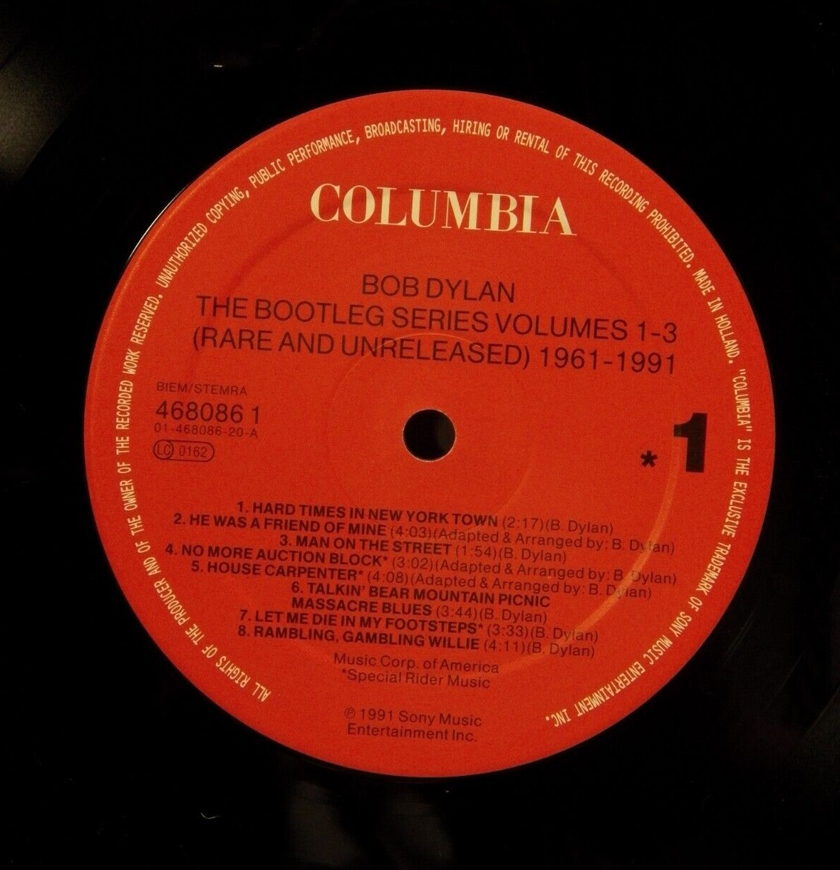 5xLP Box Set EX Bob Dylan The Bootleg Series Volumes 1-3 1991 Columbia