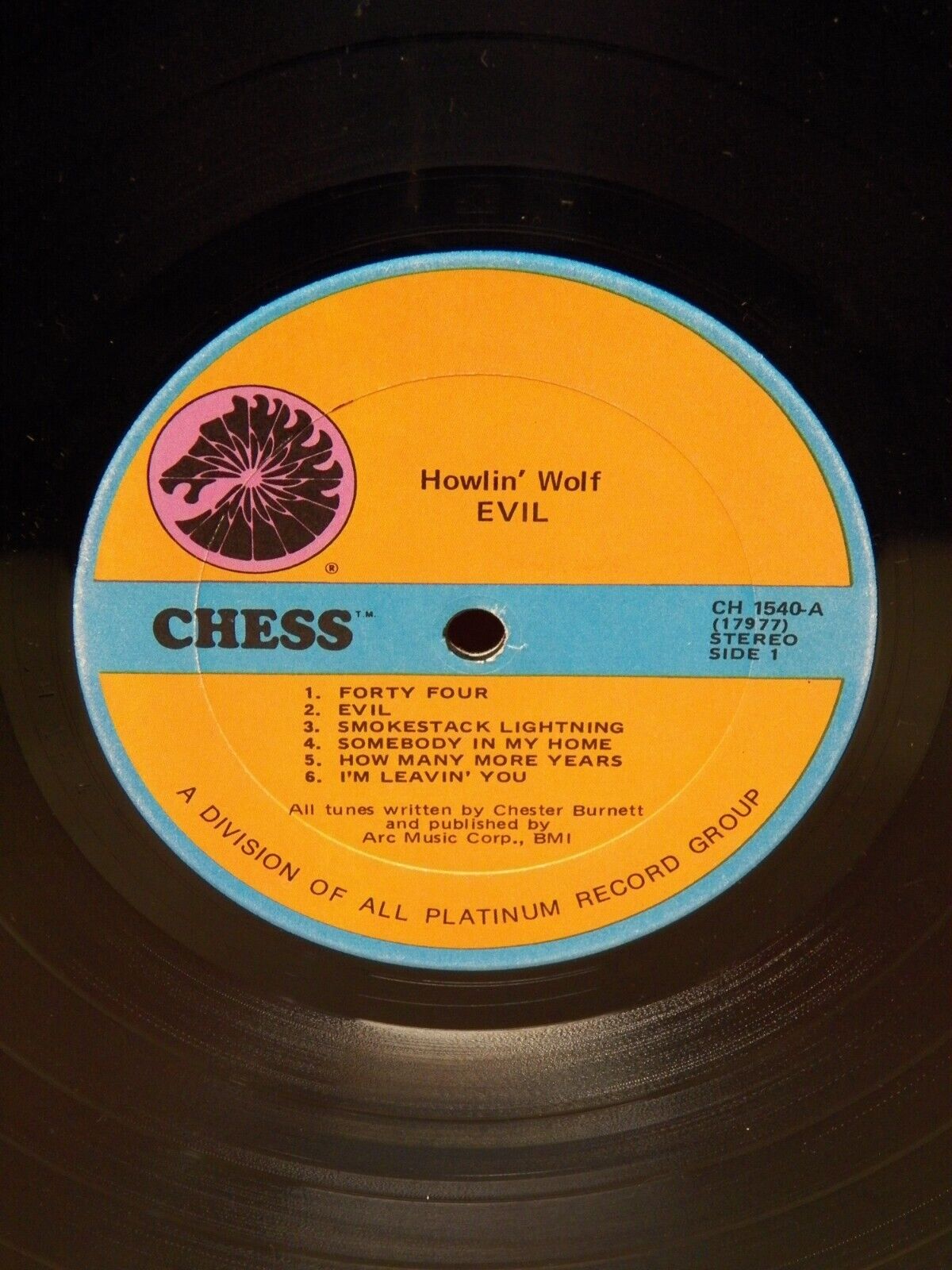 12" LP VG++/EX Howlin' Wolf Evil 1977 Chess Reissue Stereo CH-1540