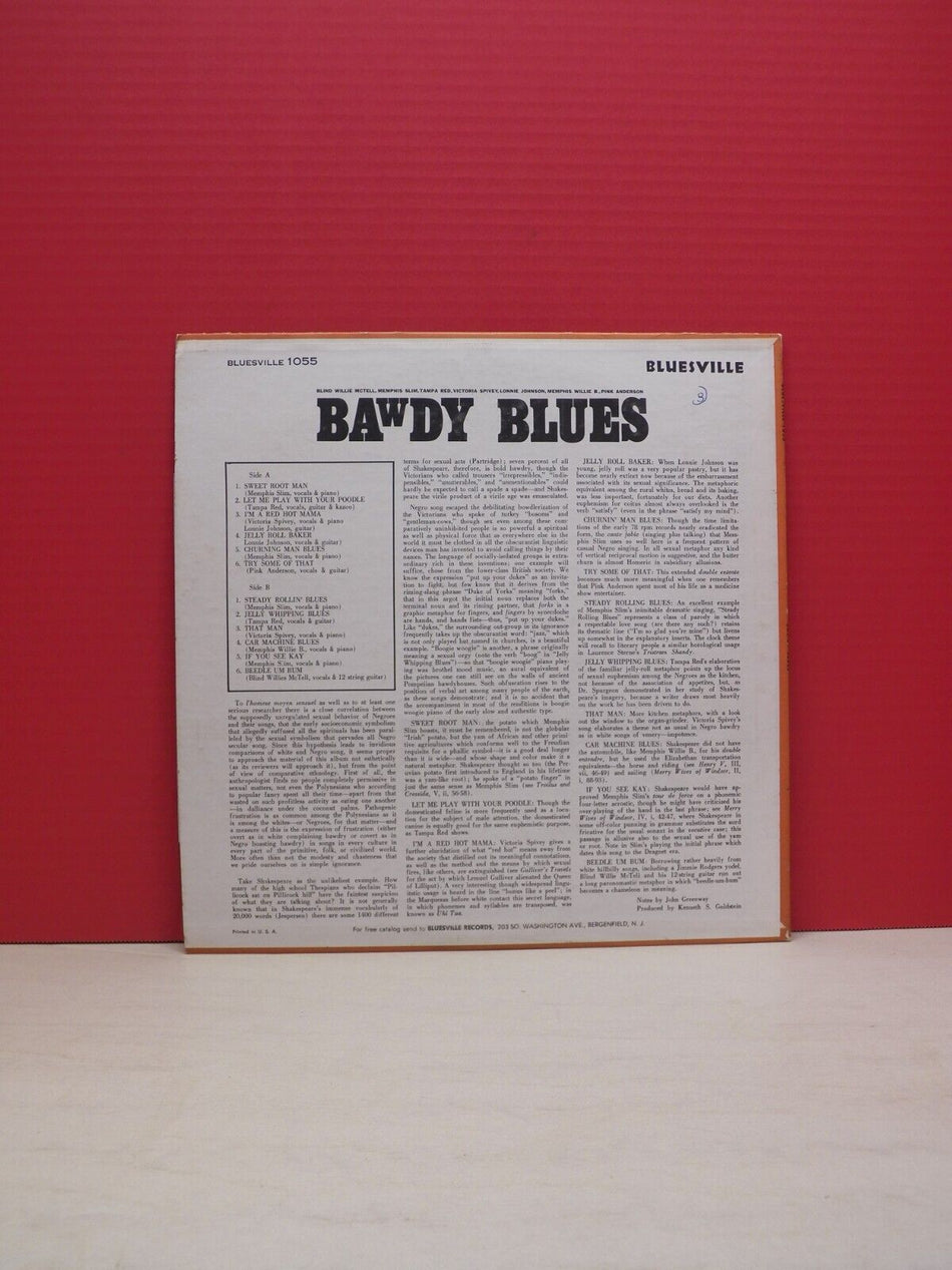 12" LP VG++/EX Various Artists Bawdy Blues 1962 Prestige Bluesville BVLP 1055