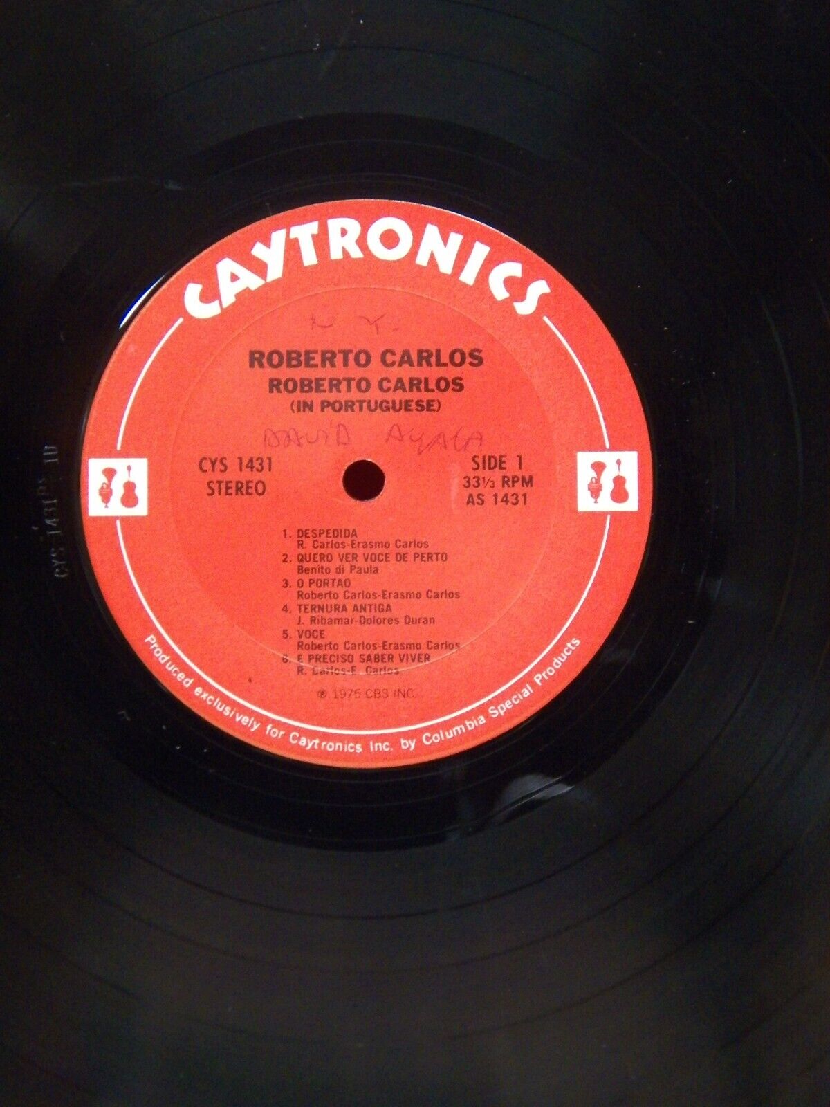 12" LP EX Roberto Carlos Roberto Carlos In Portuguese 1974 Caytronics CYS 1431