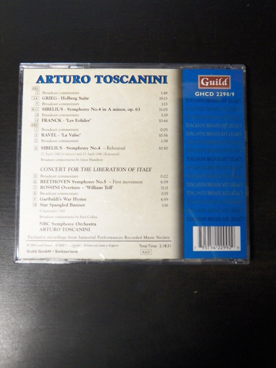 2xCD Arturo Toscanini Music For Freedom 2004 Guild Import GHCD 2298/9