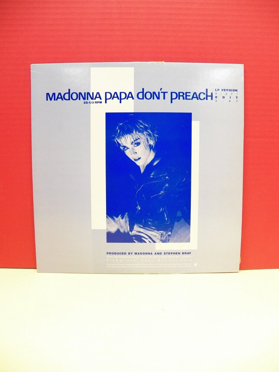 12" Single EX Madonna Papa Don't Preach 1986 Sire Promo PRO-A-2517