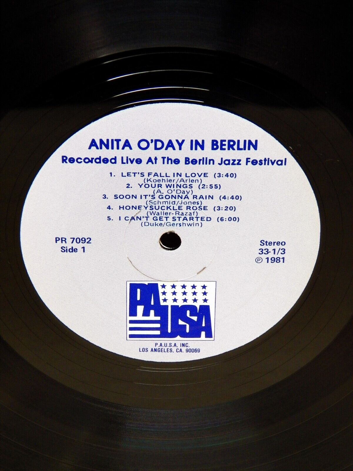 12" LP VG++/EX Anita O'Day In Berlin 1981 Pausa Reissue PR 7092