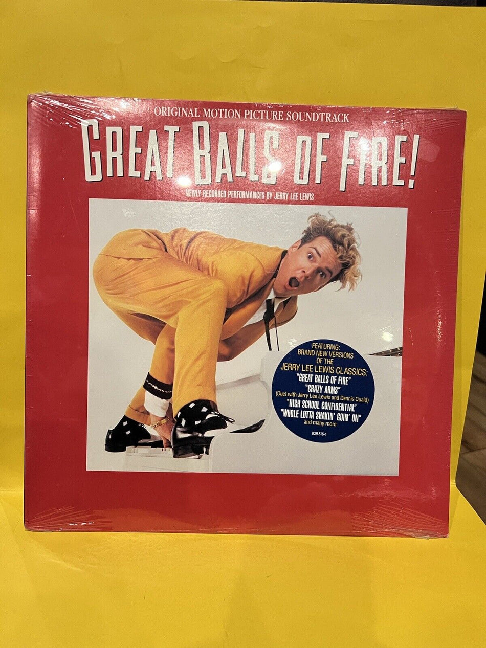 Sealed Great Balls of Fire Soundtrack 1989 Jerry Lee Lewis LP Vinyl Record RARE