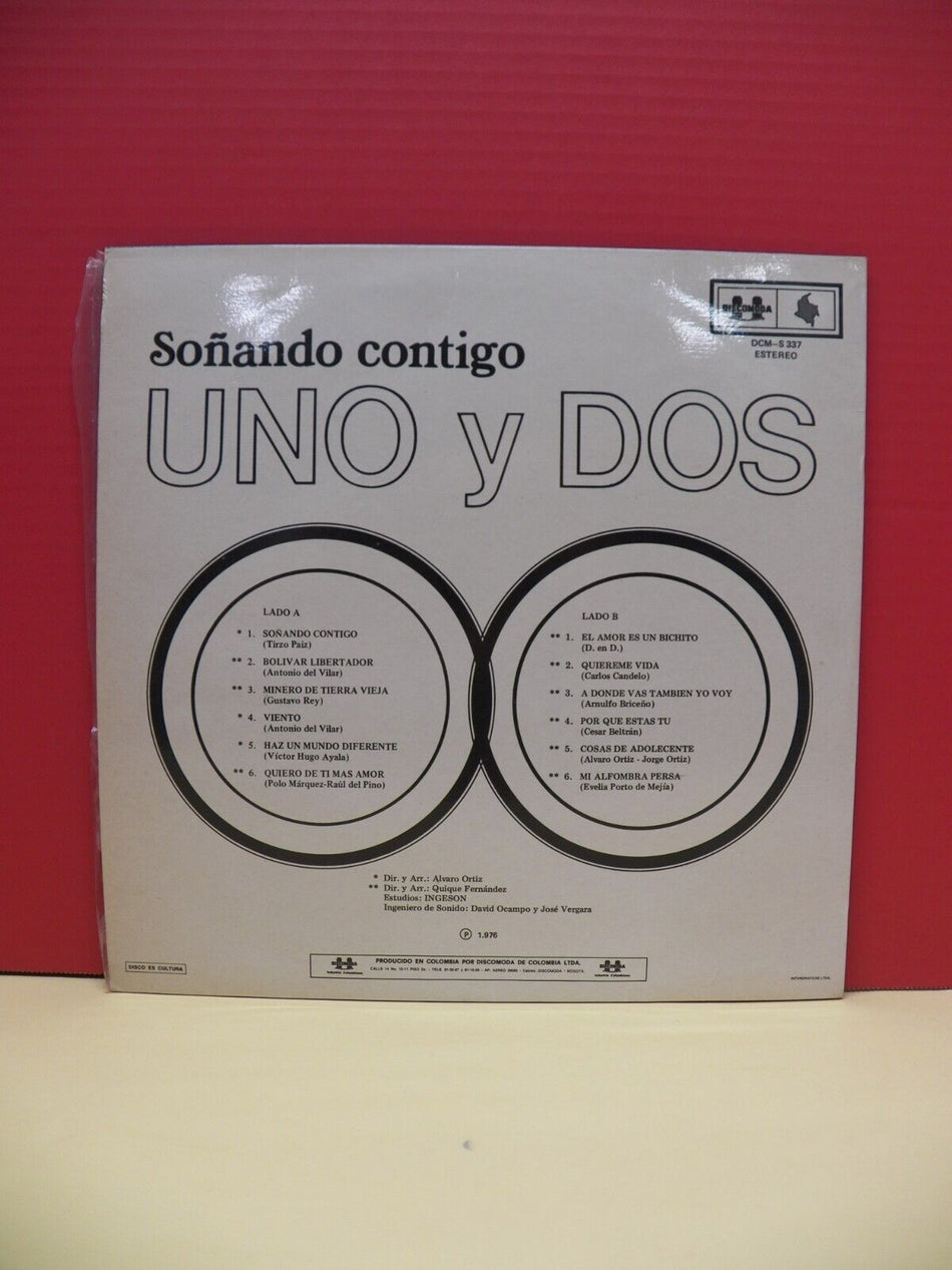 12" LP VG++/EX Uno Y Dos Sonando Contigo 1976 Discomoda Colombia Import DCM-S337