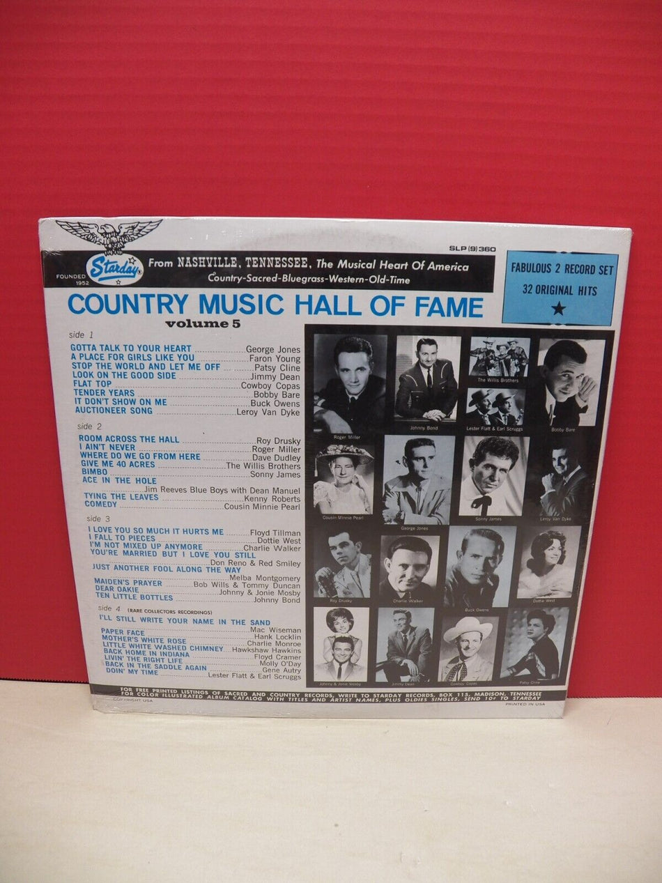 Sealed 12" 2xLP Country Music Hall Of Fame Volume 5 1966 Starday Stereo Reissue