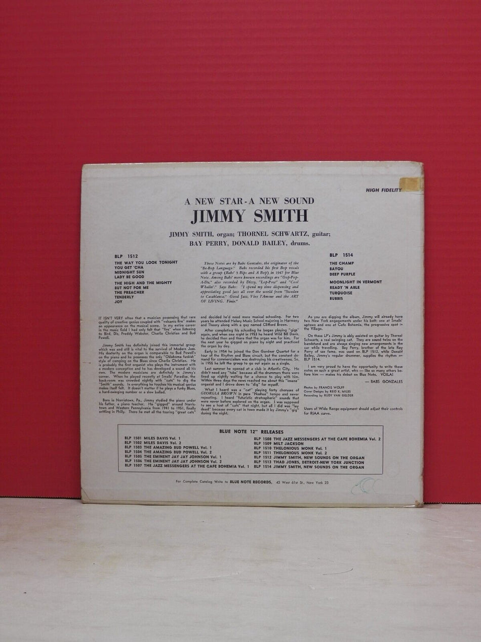 12" LP VG+ Jimmy Smith New Sound...A New Star Vol. 1 1958 Blue Note Reissue