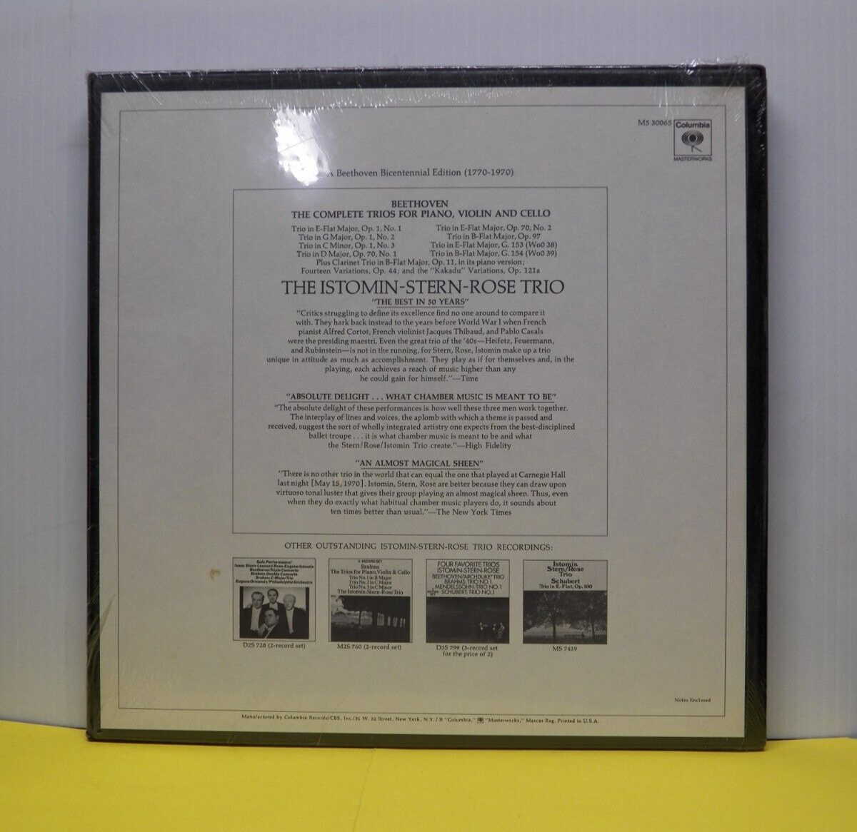 5xLP Set Istomin-Stern-Rose Trio Beethoven: Complete Piano Trios 1970 Columbia