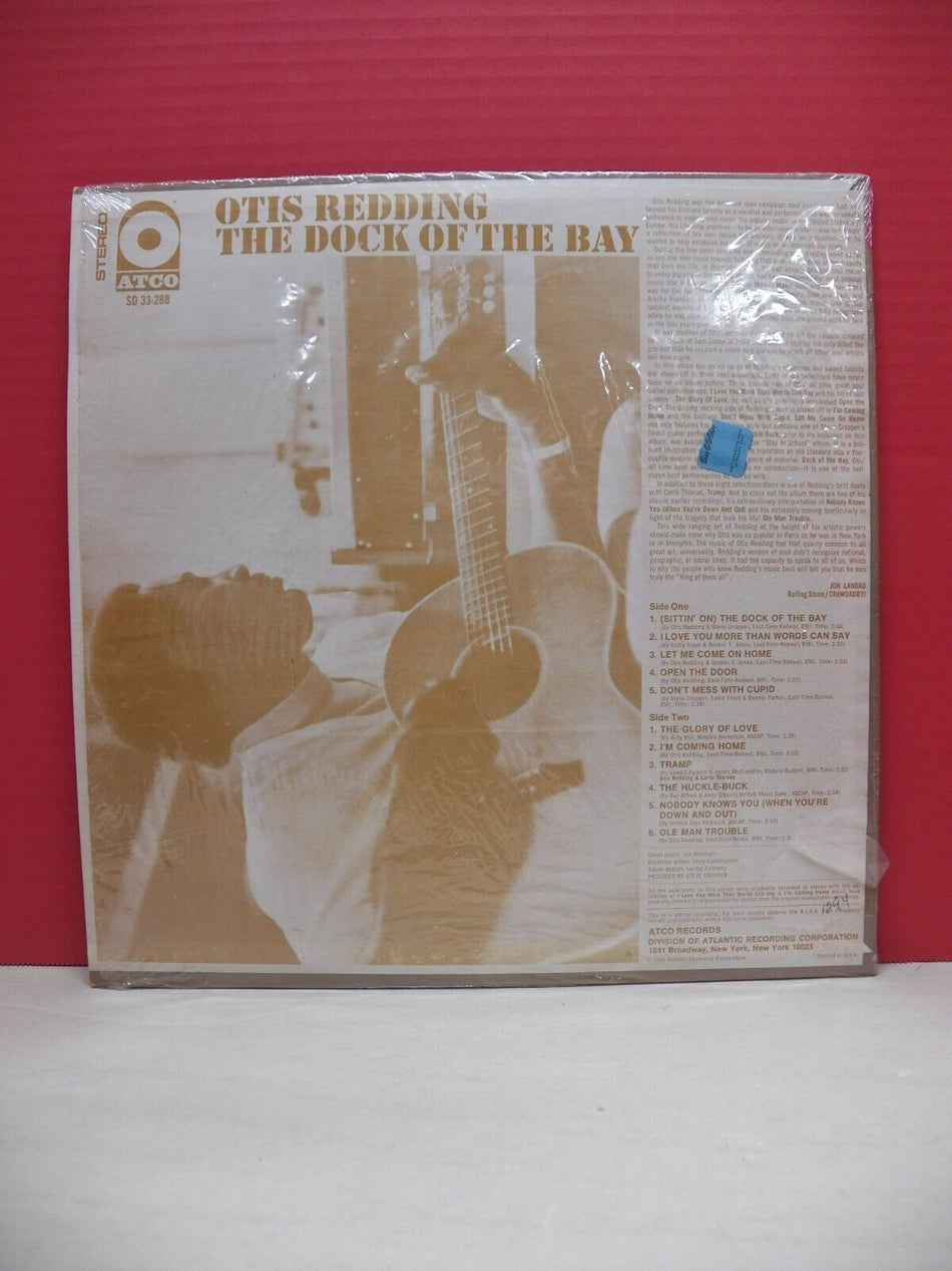 12" LP EX Otis Redding The Dock Of The Bay 1969 ATCO Reissue SD 33-288