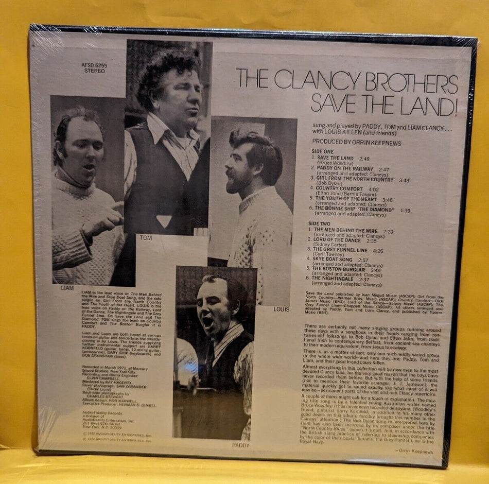 Sealed Vinyl Record LP The Clancy Brother Save the World AFSD 6255 Stereo 1972